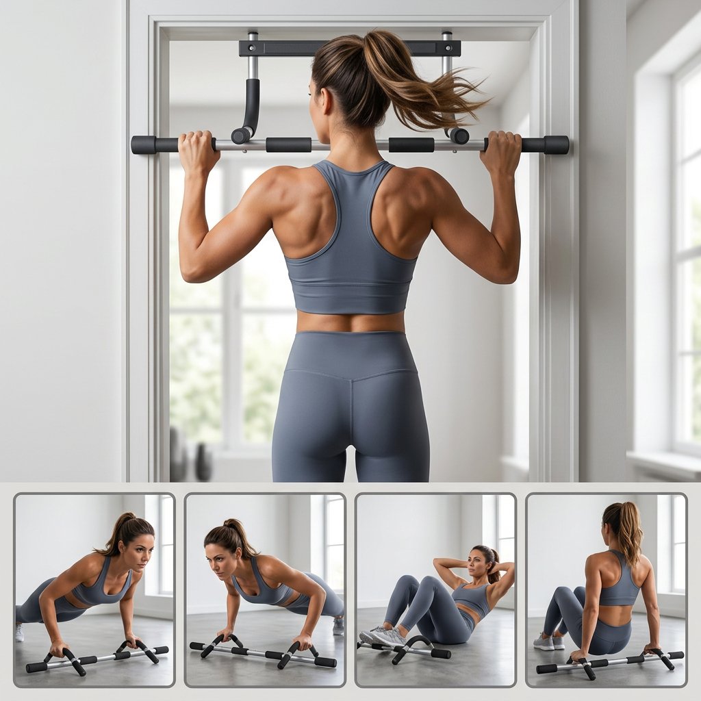 Multi-Grip Doorway Pull-Up Bar - No-Drill Chin-Up Station