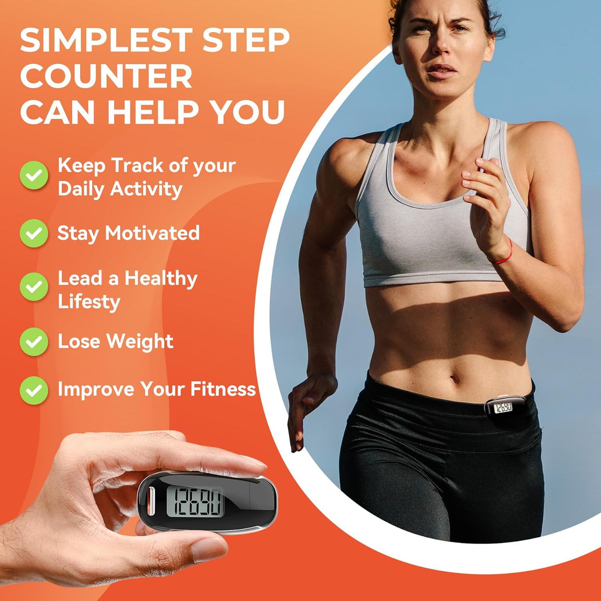 Pro-Walk Cordless USB Fitness Pedometer