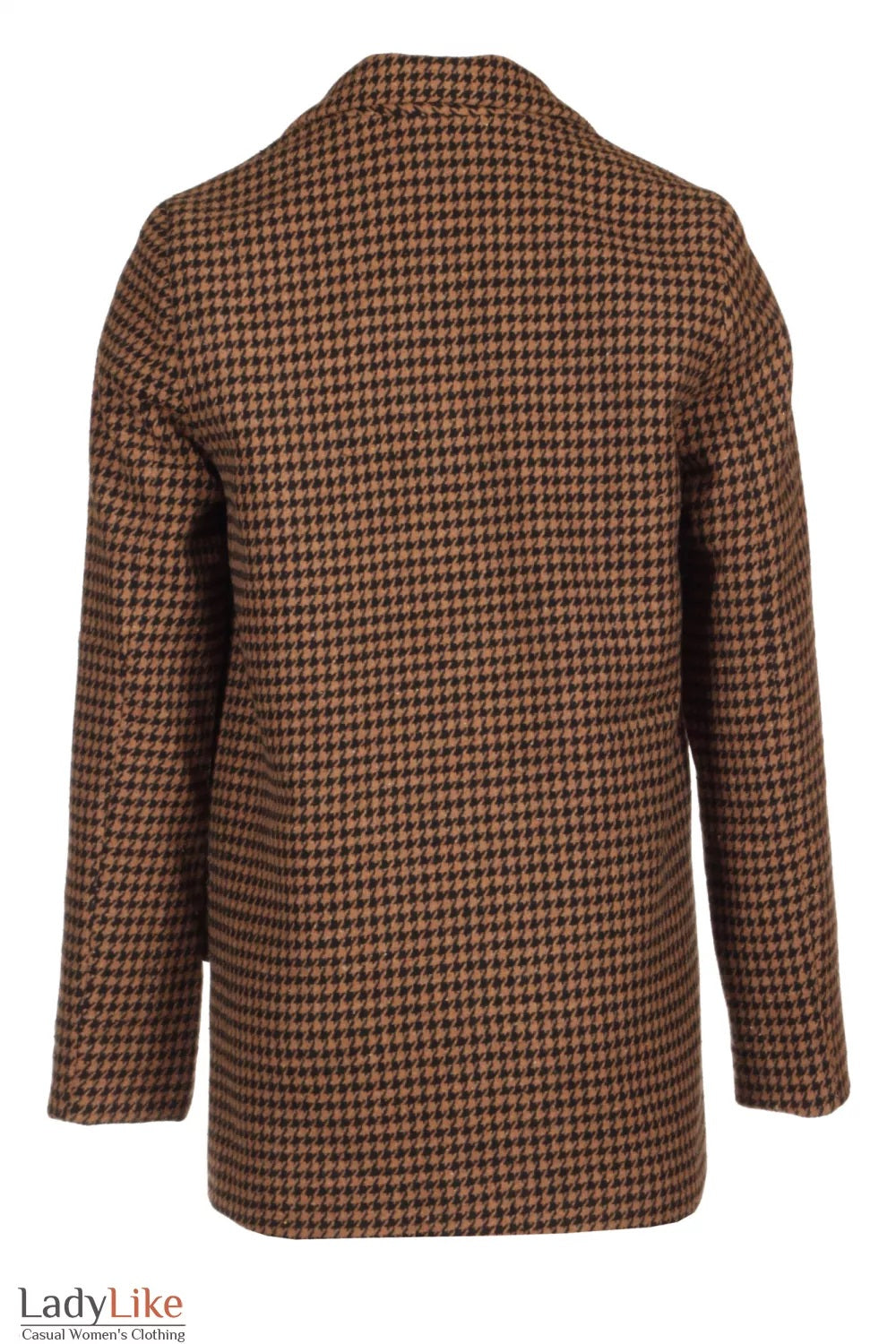 Premium Oversized Houndstooth Wool Blazer - Long Single-Breasted Plaid Jacket